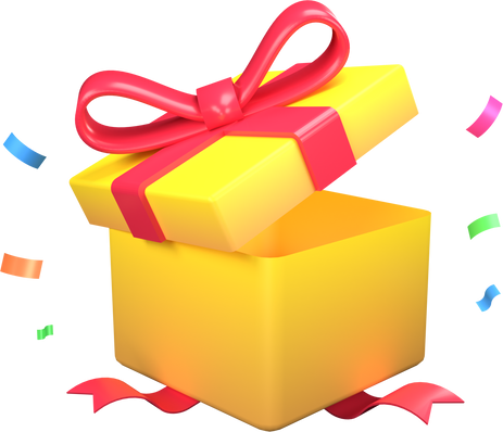 Gift box prize surprise 3D illustration